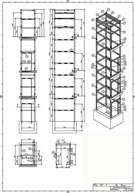 طراحی سازه آسانسور indoor